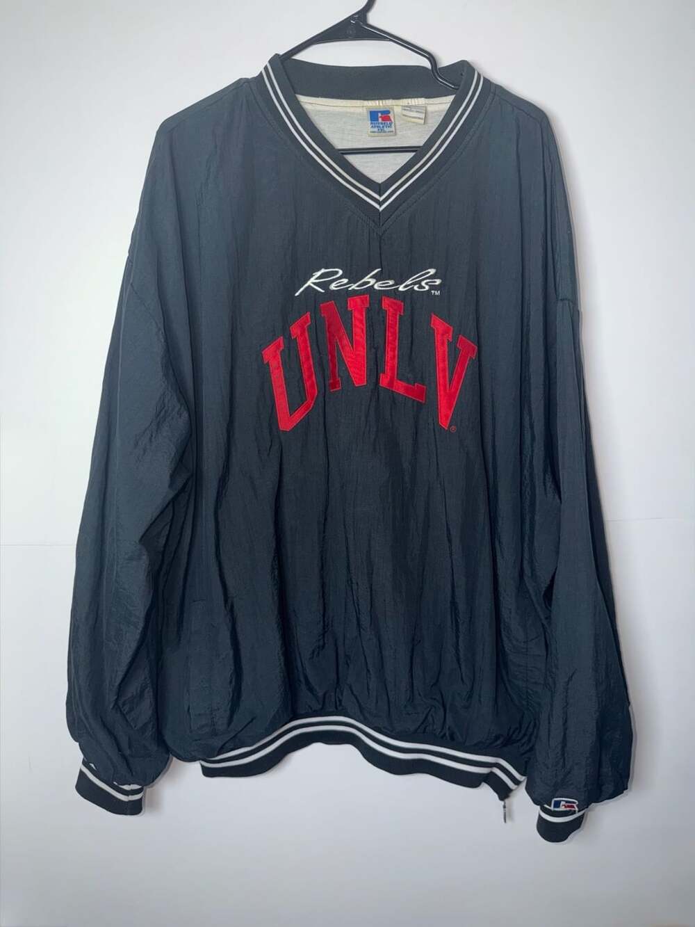 Vintage 90s Russell Athletic UNLV Rebels Nylon Windbreaker Pullover XXL